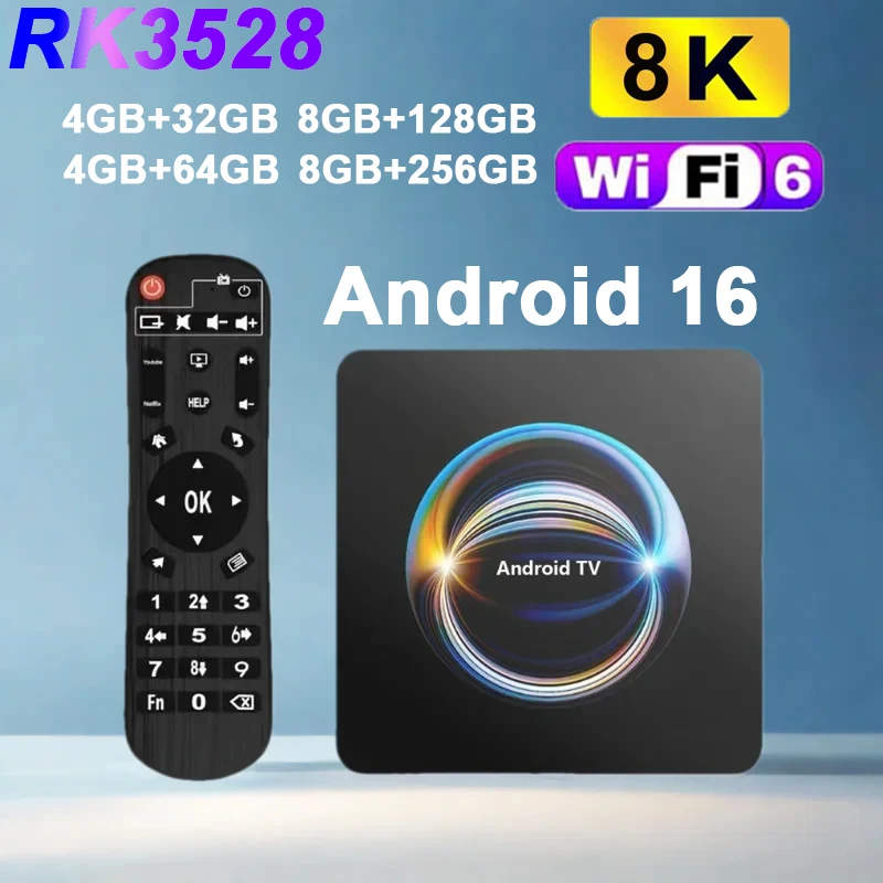 X66 Android16 TV Box Rockchip RK3528 يدعم 2.4G&5G Dual Wifi6 BT5.4 Ultra HD 8K مشغل الوسائط Netflix YouTube 32G 64G 128G 256G #1