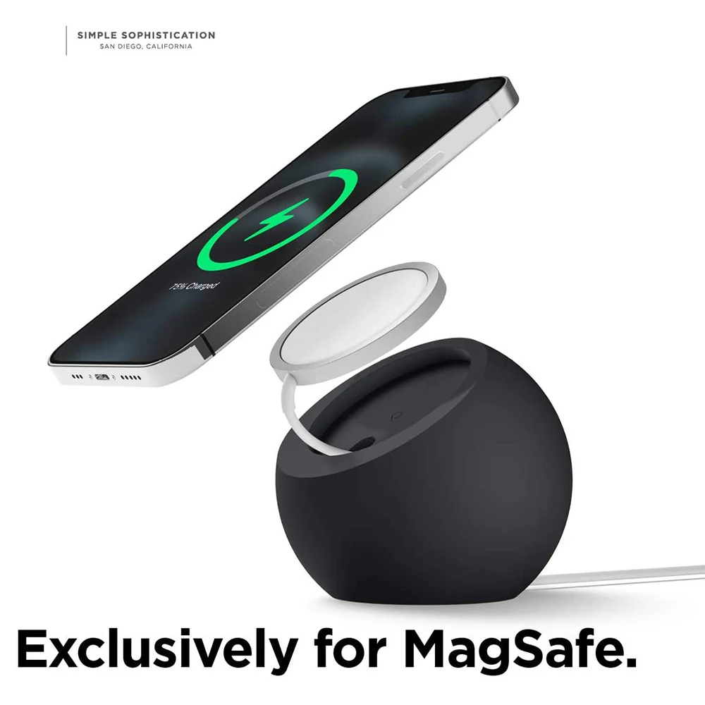 Kugelförmiger Handy-Ladeständer Magnetischer Silikon-Tischständer für iPhone 14/15/16/17 Pro Max Kabellose Ladegeräte Basis-Halterung – Detail 6