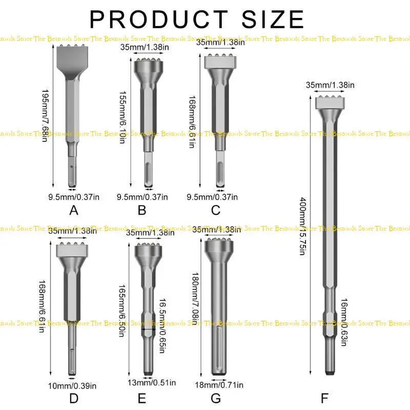 12pf Baja Pembongkaran Pahat Tinggi Performa High Steel Hammer Bor Pahat Berganda Cocok untuk Jackhammers Listrik