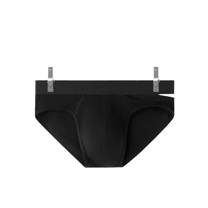 Men's Large Pouch Briefs Gays Low Waist U-Convex Design Side Hollow Out Sexy Comfortable Solid Color Cotton Underwear Underpants