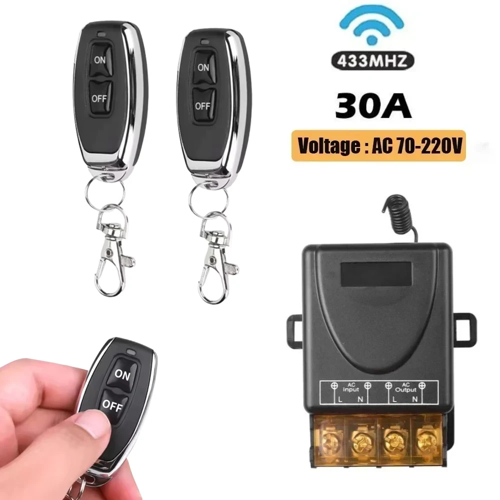 AC220V 433Mhz Remote Control Switch Hign Power On off Remote Control Transmitter for Water Pump Motor LED/Electric Appliance