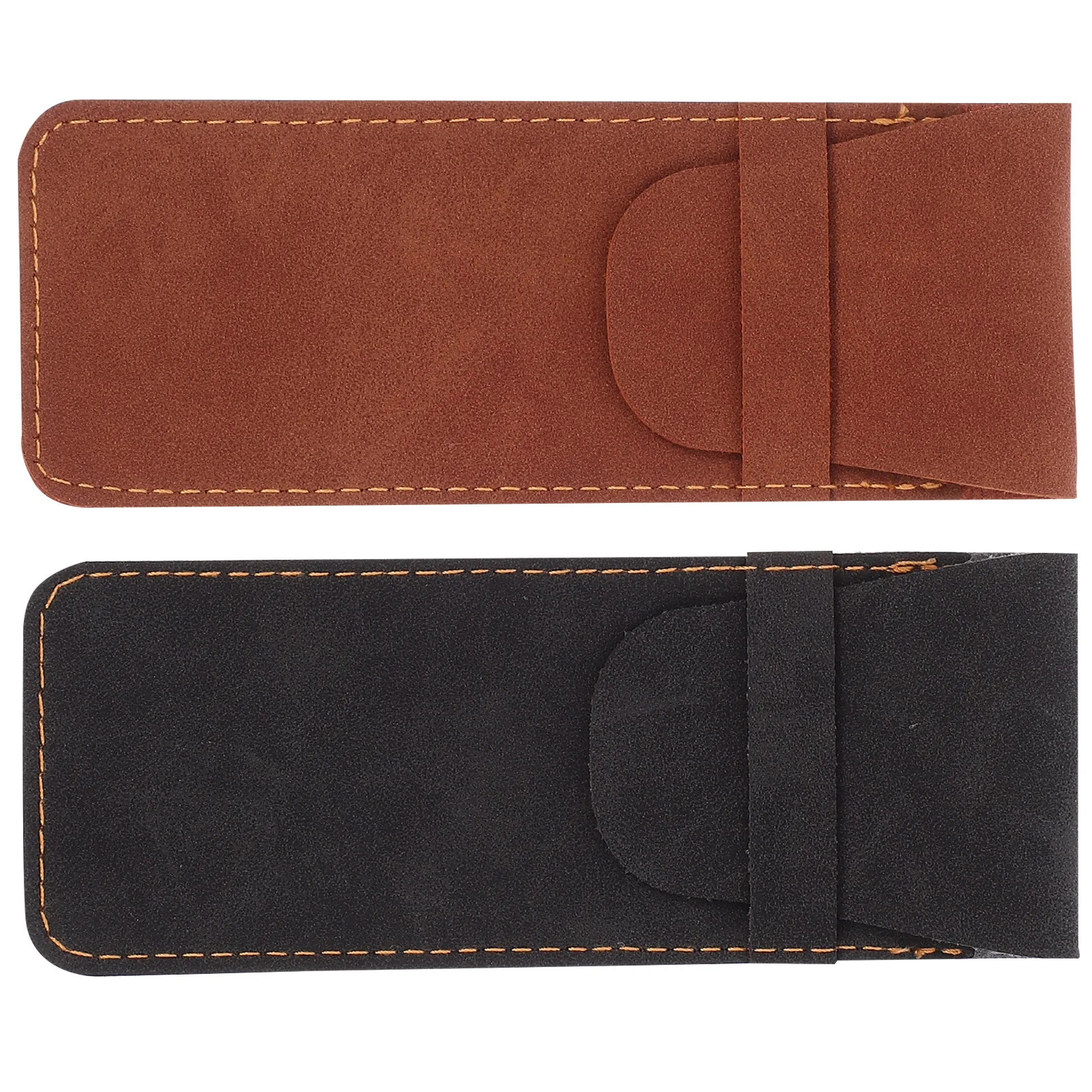 

2Pcs Pen Holder Sleeve Compact PU Pouch for Dual Pens Smooth Protective Case for Daily Writing Tools Pen Sleeve