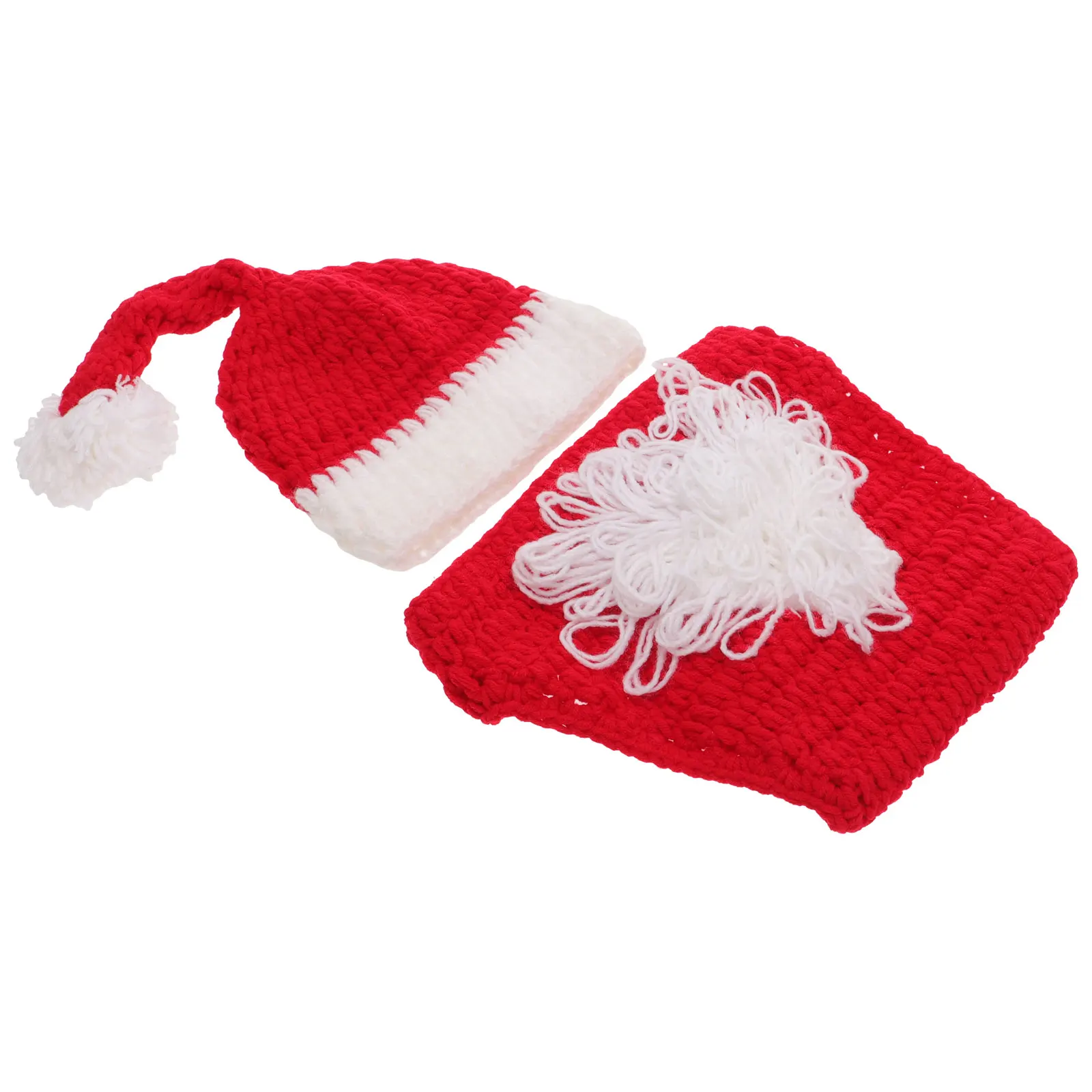 

Christmas Hat Photography Set Durable Kids Size Comfortable Baby Newborn Manual Hats Santa Claus Party Costume Prop
