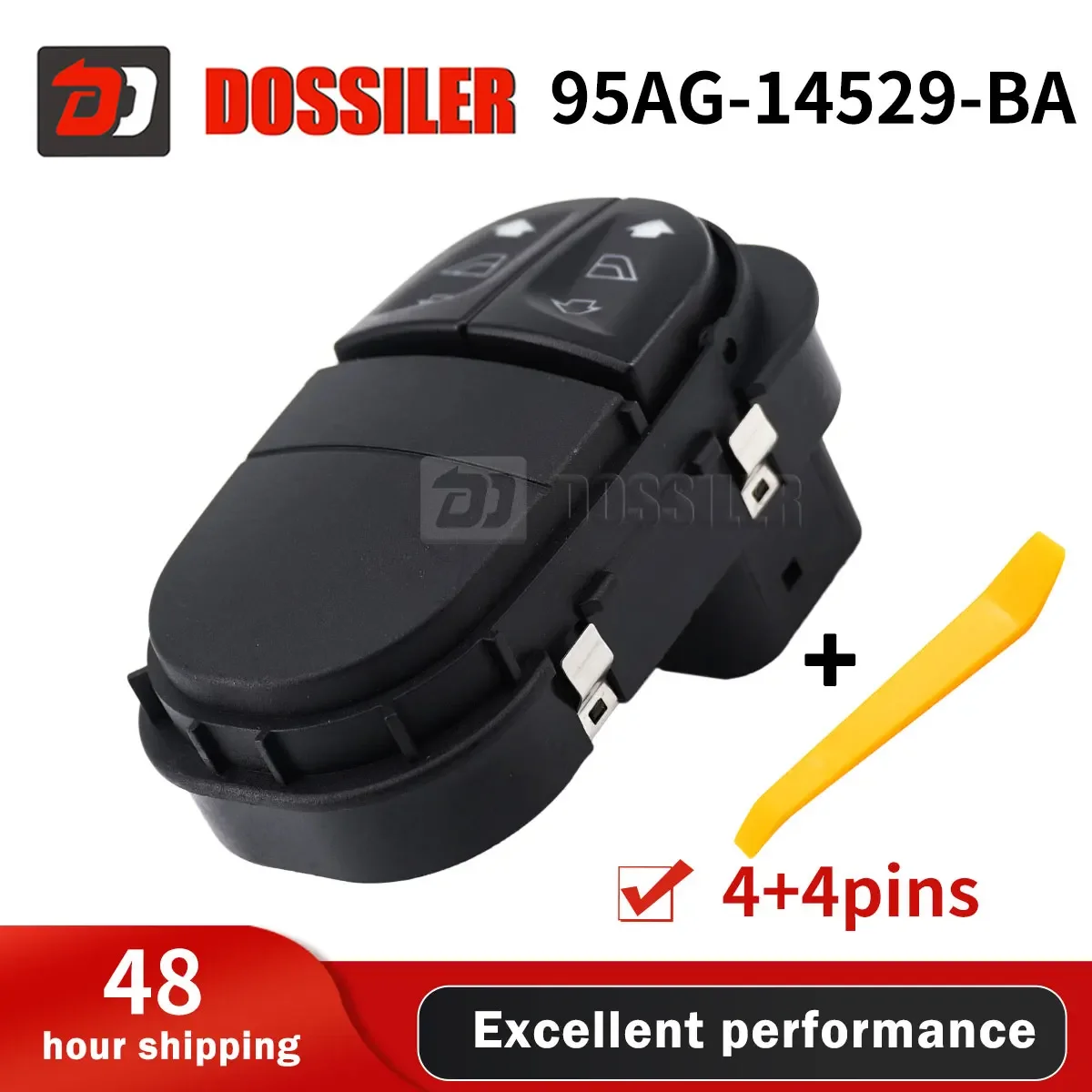 

95AG-14529-BA Dossiler Car Power Window Switch Lifter Button For Ford Escort 1995-1997 1998 1999 2000 95AG14529BA 4+4 Pins