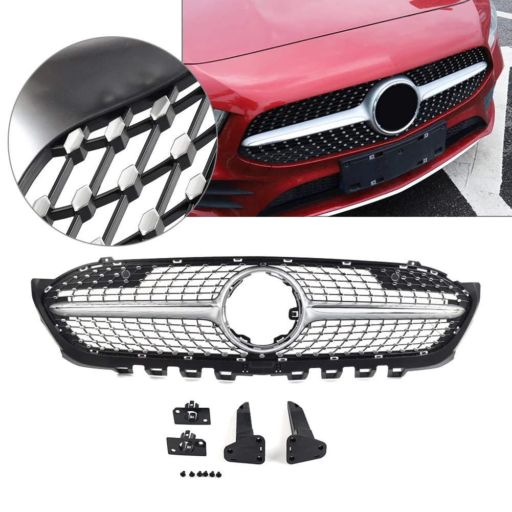 

Car Front Bumper Hood Radiator Grille Diamond Grille For Mercedes Benz A Class W177 A180 A200 A220 A250 2019 2020 2021 2022 2023