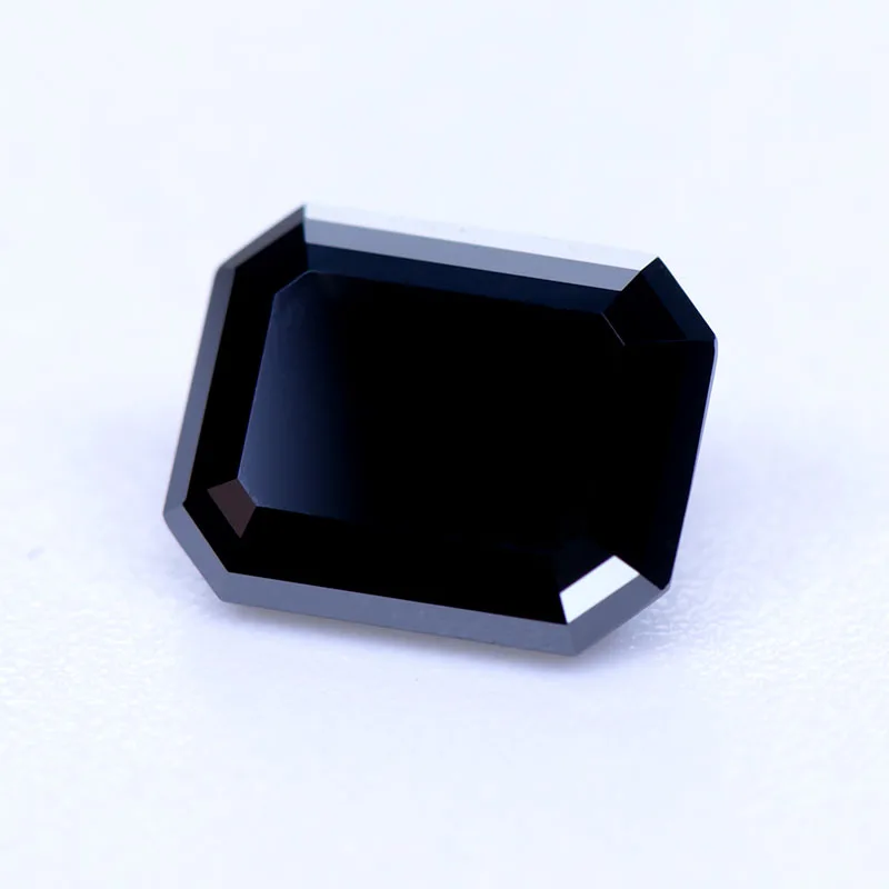 Moissanit-Edelstein im Smaragdschliff, schwarze Farbe, im Labor gezüchteter Diamant für DIY-Schmuckherstellung von Ringen und Ohrringen für Damen, mit Zertifikat – Detail 5