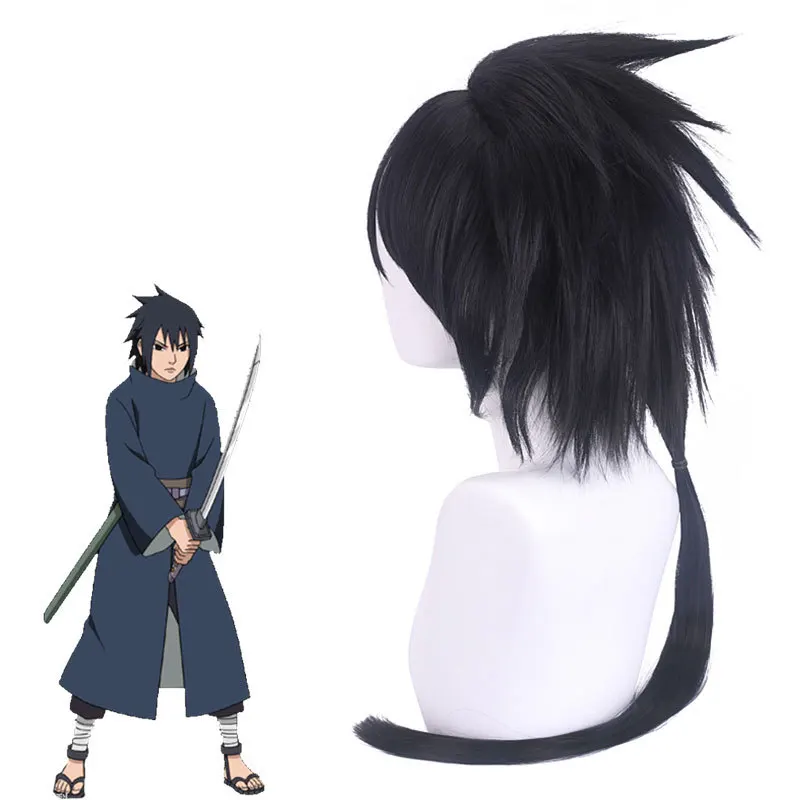 

Парик для косплея аниме Учиха Изуна, черный, короткий, синтетический, для костюмированных вечеринок, Хэллоуина, термостойкий