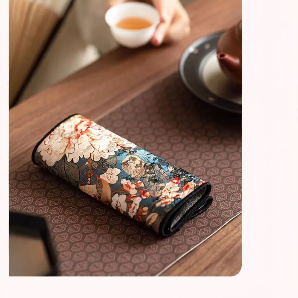 Vintage Style Tea Cloth Highly Absorbent Fabric Mat For Tea Tray Kung Fu Ceremony Table Decoration Tea Accessories