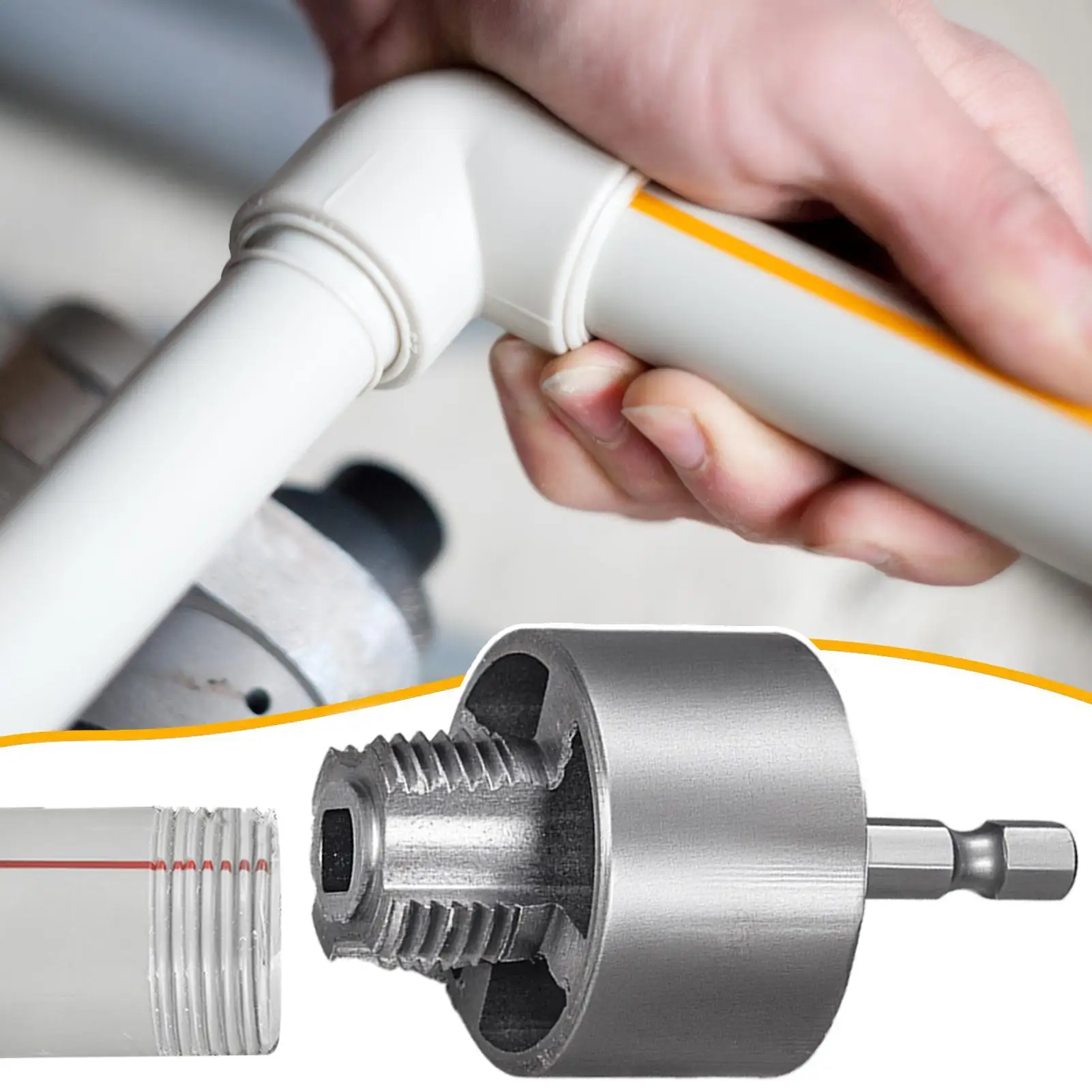 เครื่องมือทําเกลียวท่อ เครื่องมือตัดเกลียว เครื่องตัดภายนอกภายในแบบรวมที่ทนทานต่อการสึกหรอสําหรับบ้านสว่านไฟฟ้ามืออาชีพ