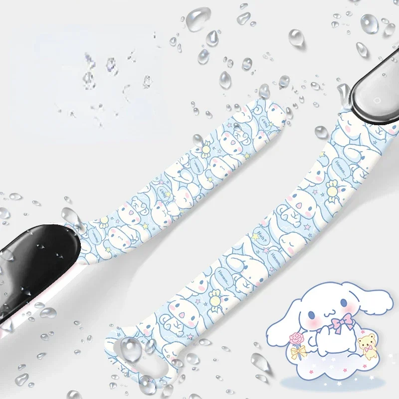 Sanrio Cinnamoroll Strap for Xiaomi Mi Band 3 4 5 6 7 Bracelet Silicone Watchband Sport Replacement Smartwatch Accessories