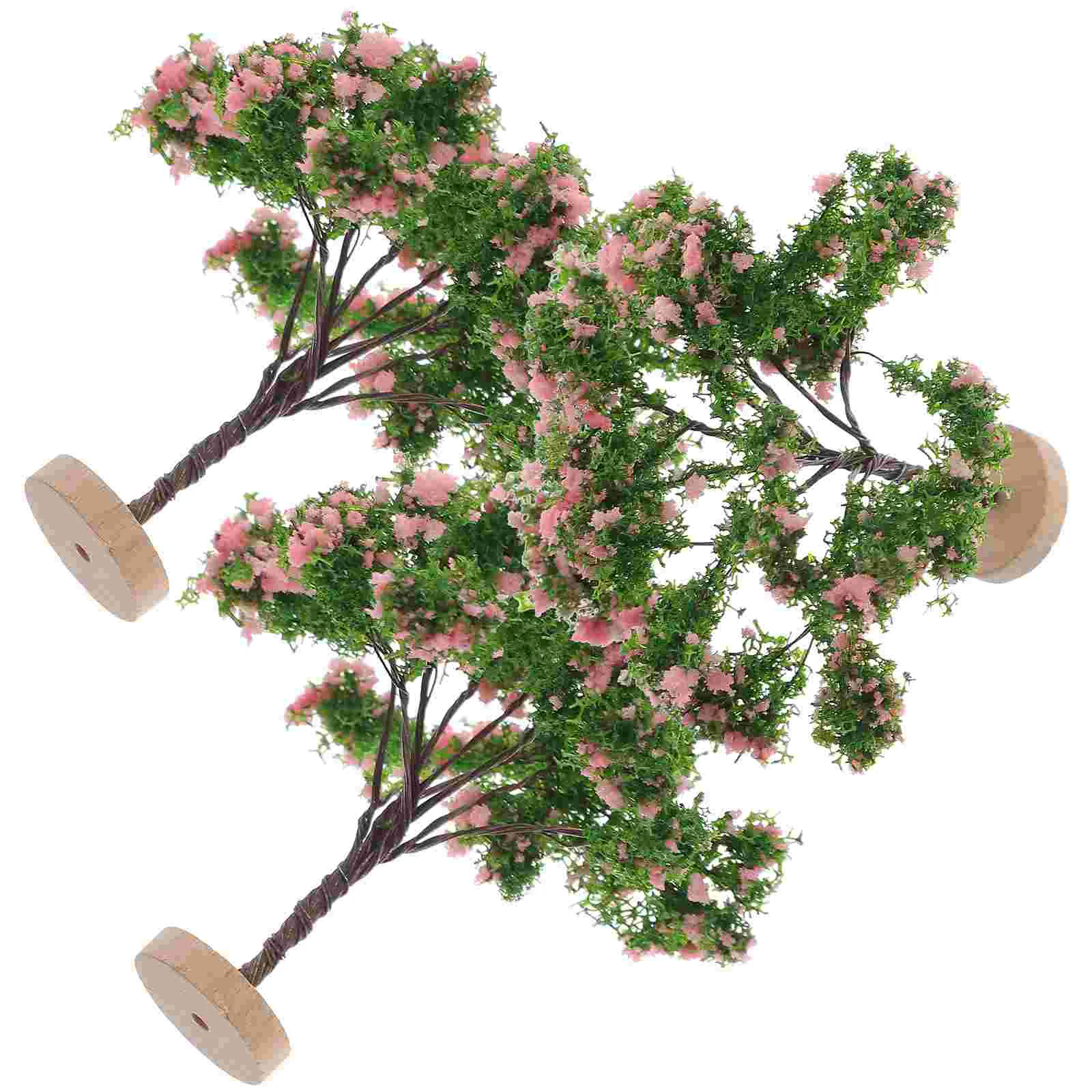 3 Pcs Simulated Mini Tree Artificial Miniature Street Trees Model Little Decor Garden Train Plastic Adornment Landscape