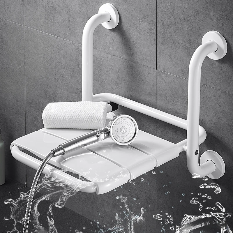 Bathroom Furniture Wall Mounted Folding Bathroom Chair for The Elderly Safe Shower Chair Disabled Accessible Wall Hanger Chairs
