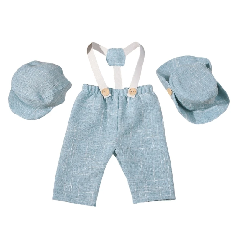 

Newborns Boy Picture Excellent Gentleman Romper & Hat Newborns Photo Props