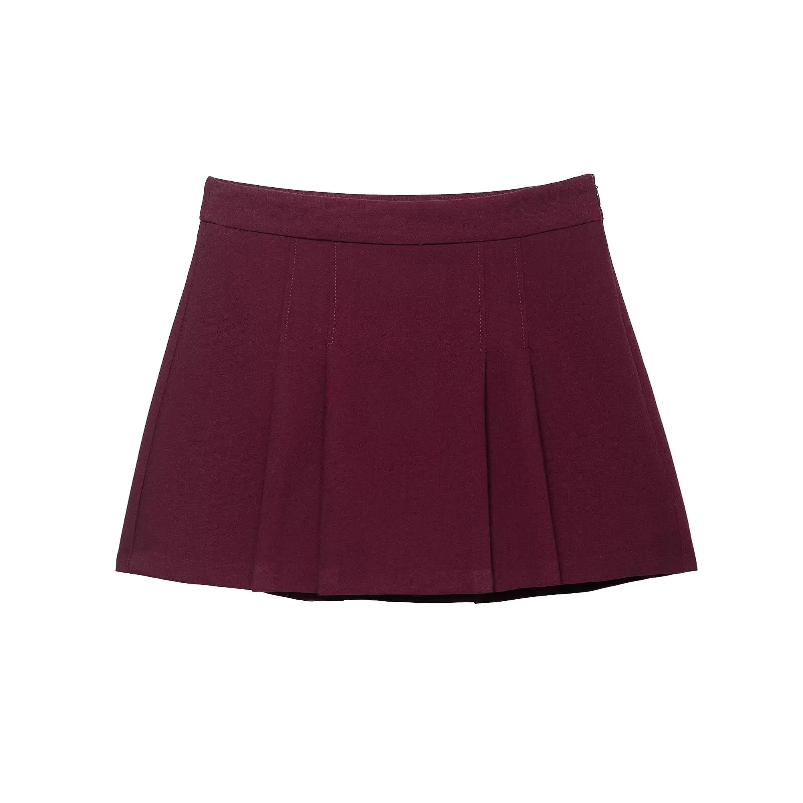 2025 New Arrival Women's Fashion Pleated Decorative Comfortable Casual Versatile Retro High-Waisted Side-Zipper Mini Skirt