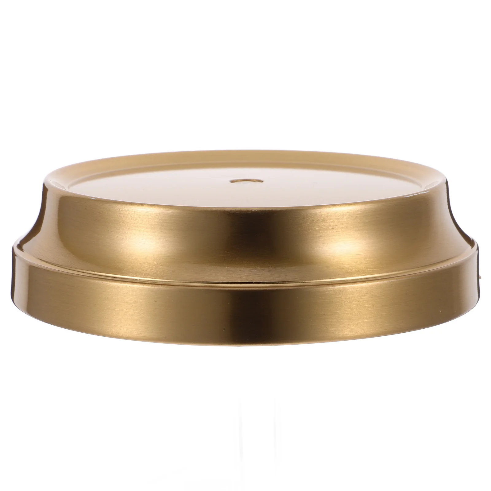 

Copper Plated Desk Heavy Duty Iron Round Plate Table Light Holder Golden Flat Universal Design Easy Clean Maintenance Lamp Round