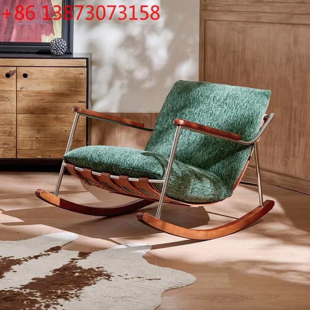 Silla mecedora Fika para sala de estar, moderna, de lujo ligero, desmontable y lavable