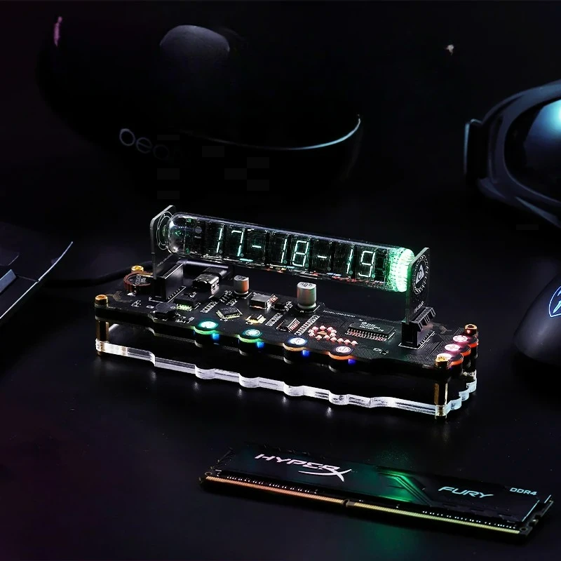 Esports Art, Creativity, Technology, Desktop Decoration, Fluorescent Tube Clock, Glow Tube, Home Decoration, Atmosphere, Gift