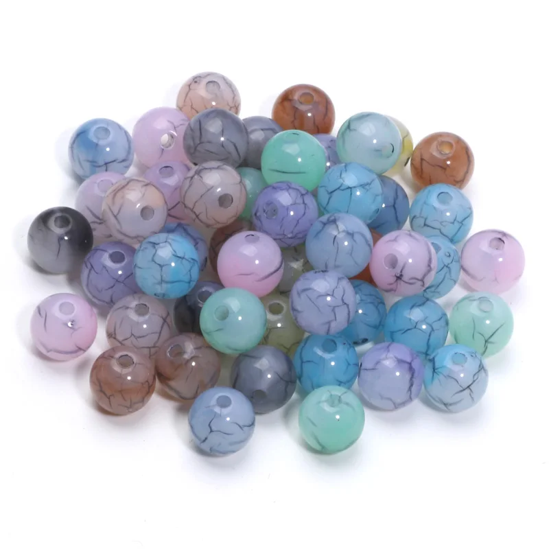 8/10mm Imitation Türkis Acryl Perlen Gemischte Farbe Lose Spacer Runde Perlen Für DIY Armband Schmuck Machen zubehör
