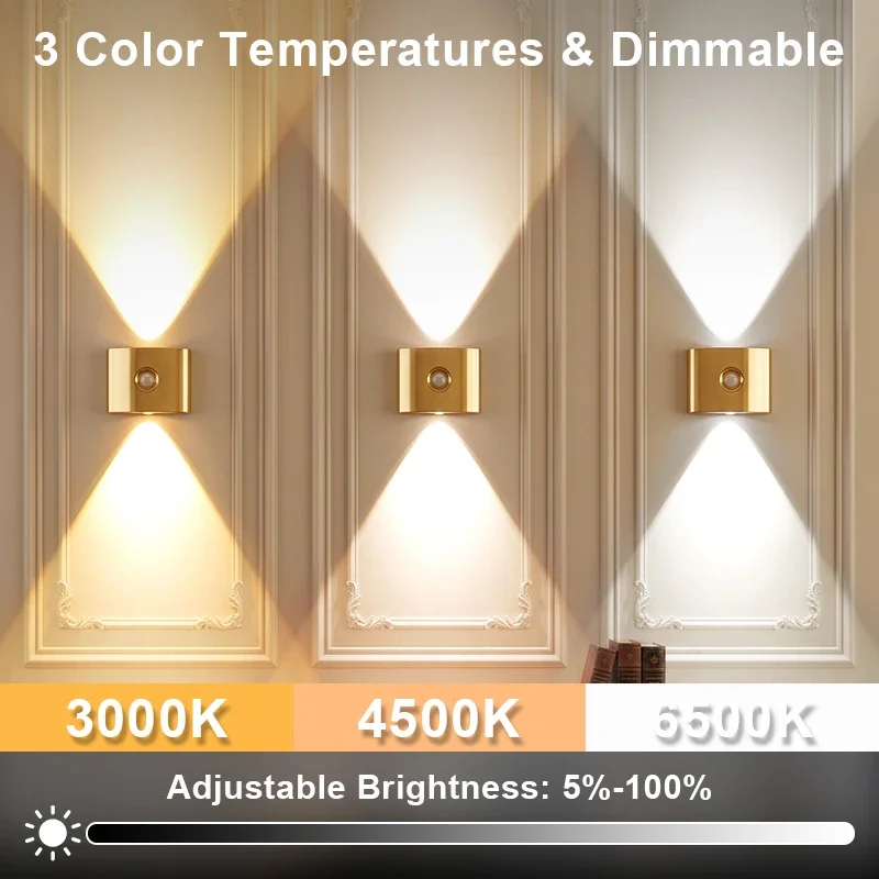 KFV Wall Light Wall Decor LED Human Sensor Stairs Lighting Magnetic Wall Mounted Rechargeable Wall Sconce Indoor Hallway Lights