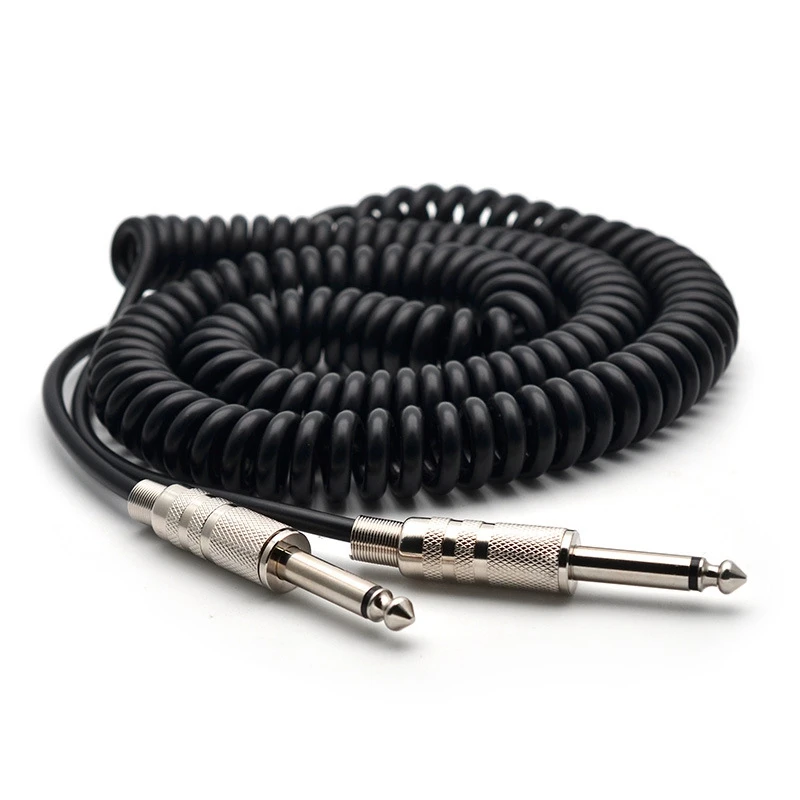 ●Guitar Spring Cable 6.35/6.5 Guitar Bass Audio Cable Shield Wire 5M for Connecting the Sound of the Electric Guitar-ABFB