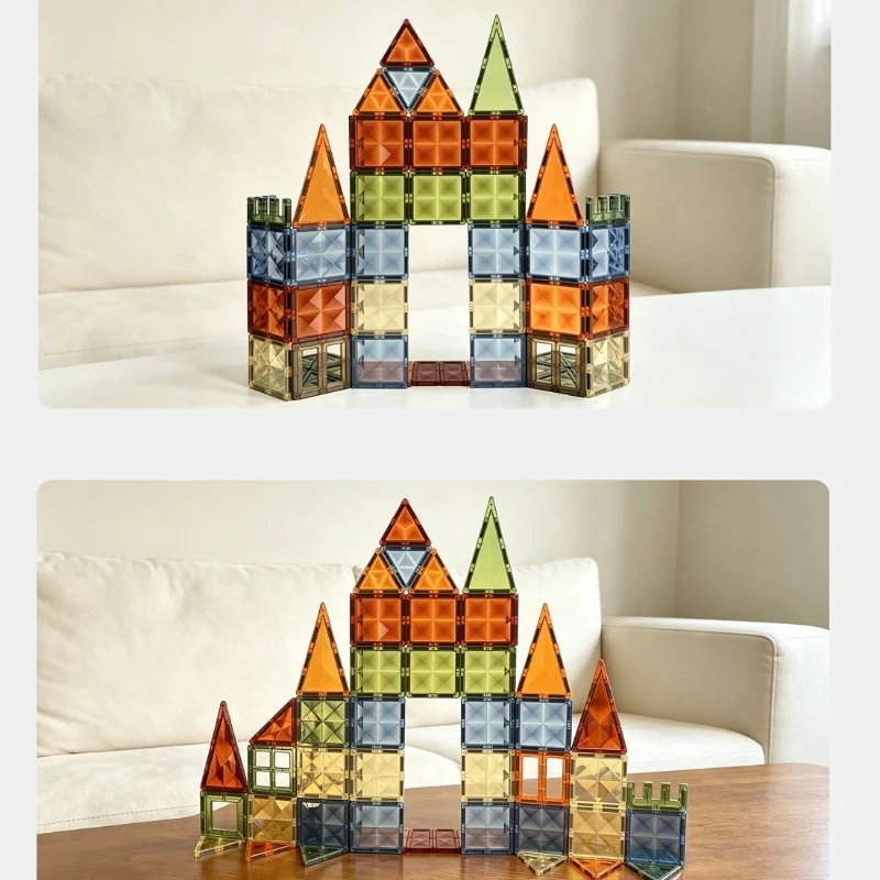 New Magnetic tile adult toy assembly strong magnetic suction color window patch birthday gift nature puzzle building blocks