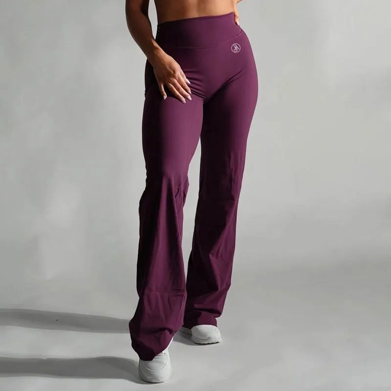 

Брендовые женские прямые брюки для пилатеса Allure, универсальные свободные широкие леггинсы для бега, спорта, фитнеса, брюки с подъемом бедер