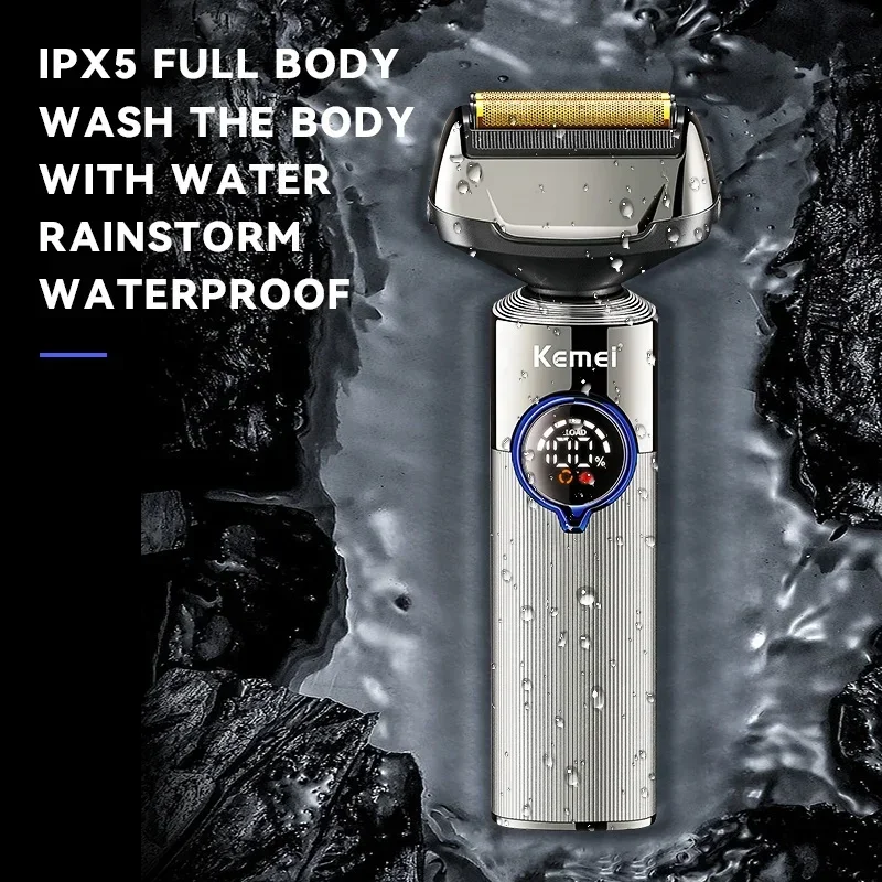 Wasserdichte ipx5 usb aufladen bart rasierer kemei KM-3211 profession elle wiederauf ladbare elektrische folien rasierer für männer