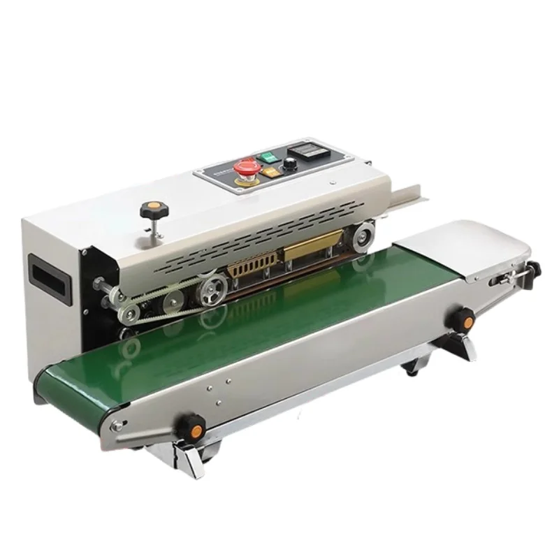 

FR-880 Автоматическая горизонтальная машина для запечатывания лент 80 Вт непрерывная машина для запечатывания лент для пластиковых пакетов диаметром 6-12 мм