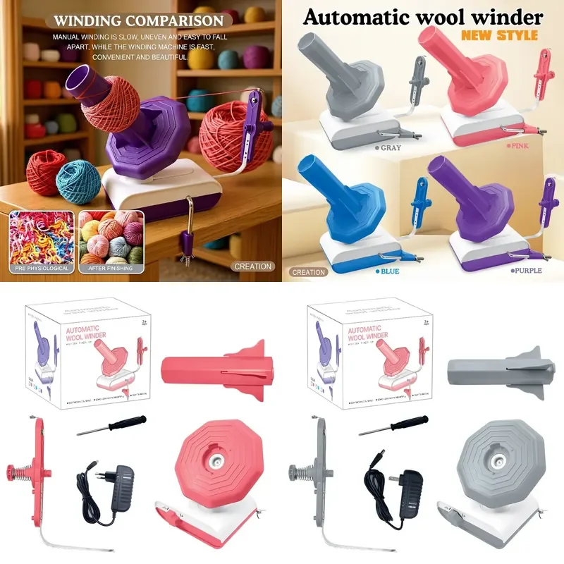New Electric Wool Yarn Winding Machine Portable Small Household Thread Winder for Home DIY