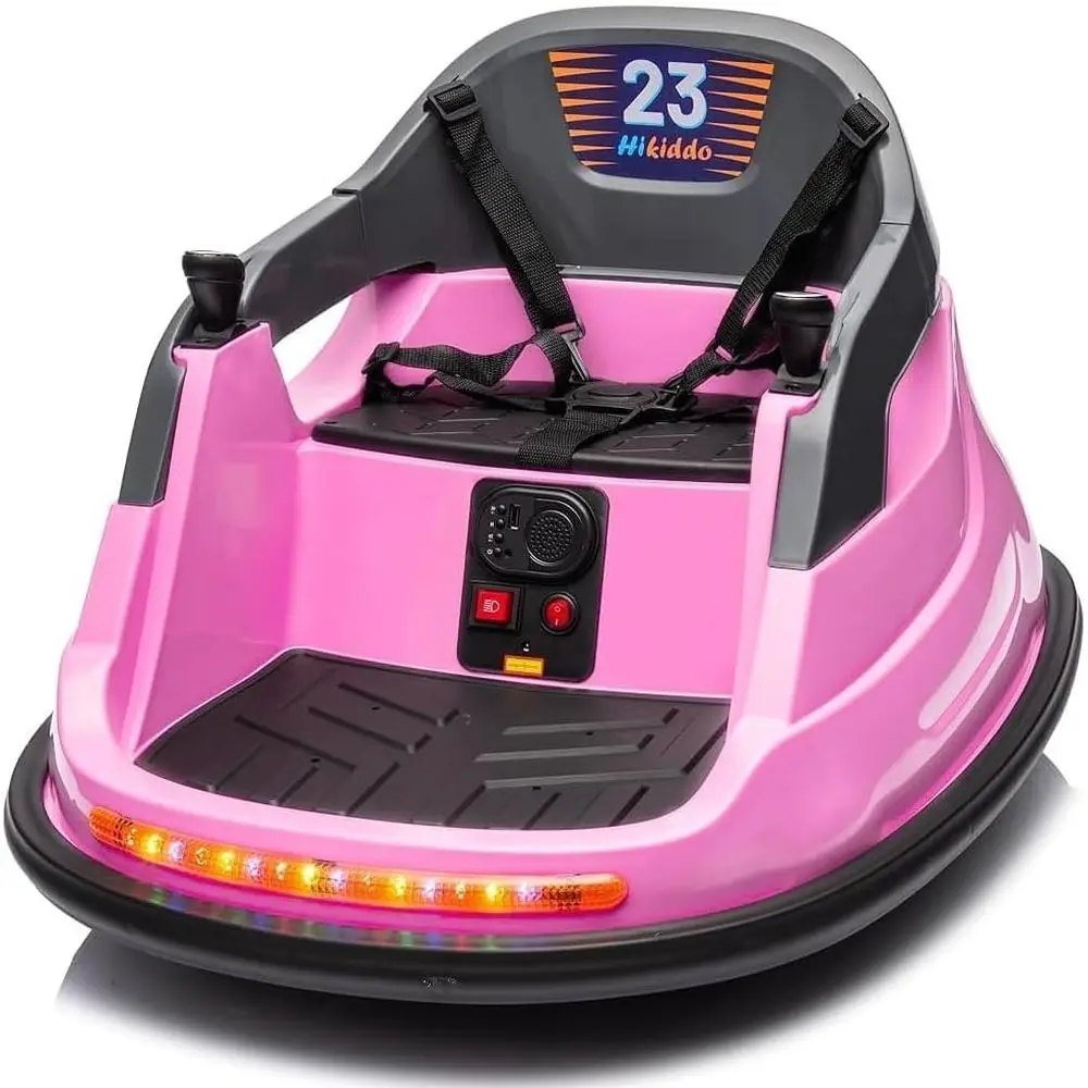 

12V Kids Bumper Car, Electric Baby Bumper Car for Toddlers with Remote Control, 3 Speeds - Light Pink