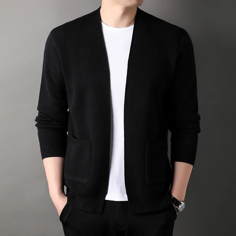 High Quality Men's Knitted Cardigan  Buttonless  Casual Comfortable and Versatile  Suits Man Clothes Coats Jacket