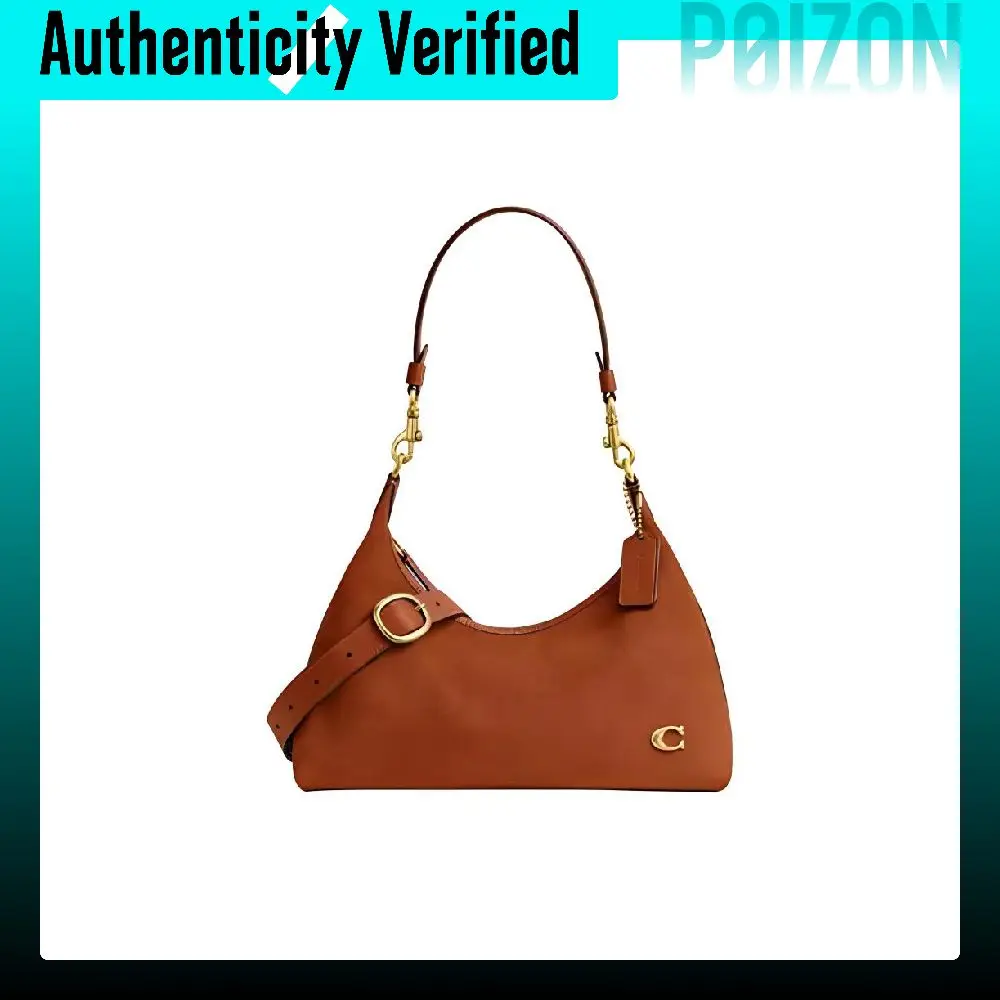 COACH Juliet Suede Shoulder Bag Women's Brass Polished Amber CR670-B4BAR