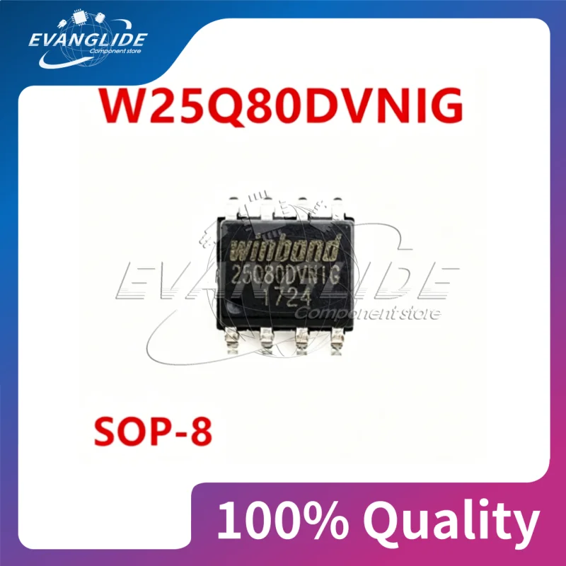 10 PCS/LOT W25Q80DVSNIG 25Q80DVNIG W25Q80DVN1G SOP8 BIOS chip