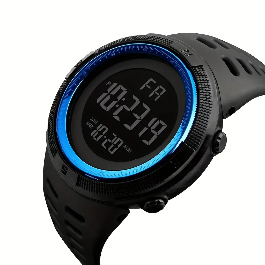 Świecący elektroniczny zegarek sportowy do użytku na zewnątrz, cyfrowy zegarek z alarmem wielofunkcyjnym dla kobiet, mężczyzn, studentów