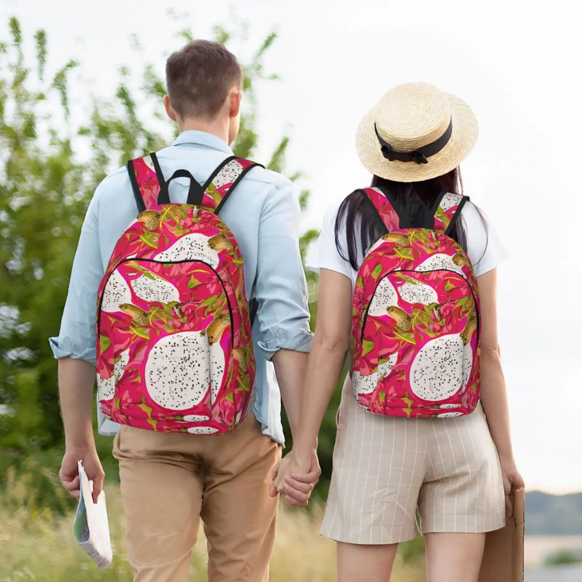 

Pitayas Print Backpack Student Boys Girls BookBag Children School Bag Laptop Shoulder Bags for Men Women