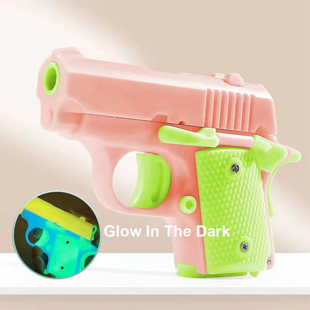 Stress Relief Toy Safe Toy Gun Revolver 3D Printing Fidget Toy For Kids Girls Birthday Gift Dropshiping