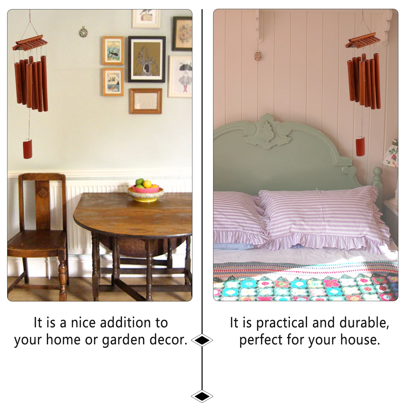 

Exclusive Bamboo Wind Chime Hanging Ornament for Home Garden Balcony Calm Relaxation Good Mood Hanging Decor Bamboo Wind Chime