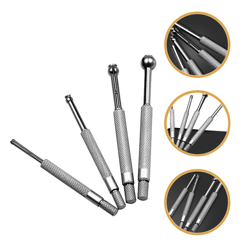 

4pcs Bore Gauge Set 1/8-13Mm Carbon Steel Telescoping Hole Gauge For Small Holes Slits Grooves Cylinder Multifunctional