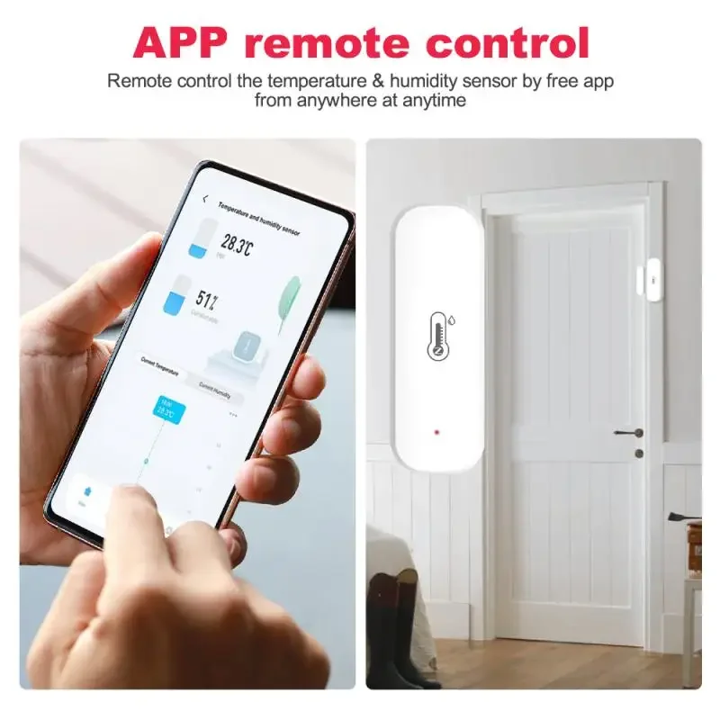 Tuya WIFI/ Smart Temperature And Humidity Sensor Battery Powered Smart Home Security Work With Alexa Home