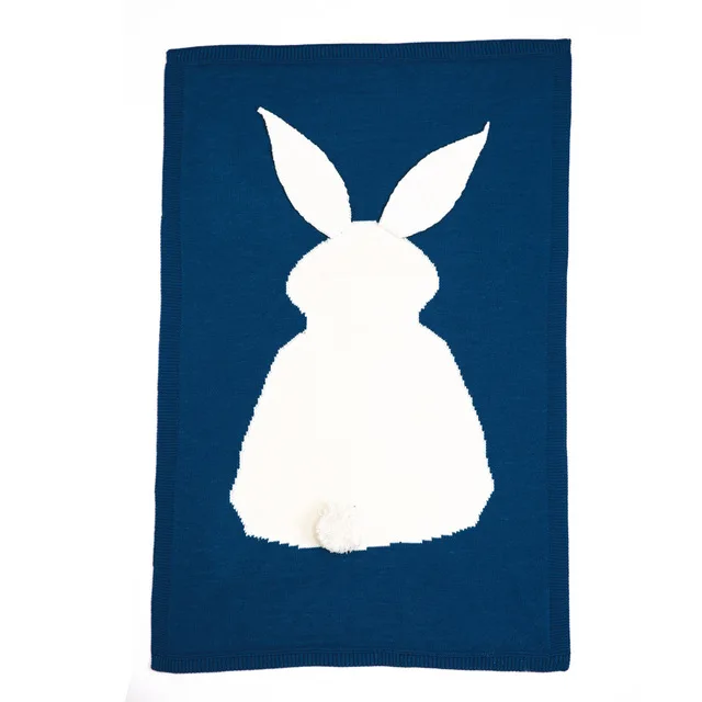 Wrap Knitted Blanket For Kid Rabbit Cartoon Plaid Infant Toddler Bedding room decoration girl and boy baby blanket newborn