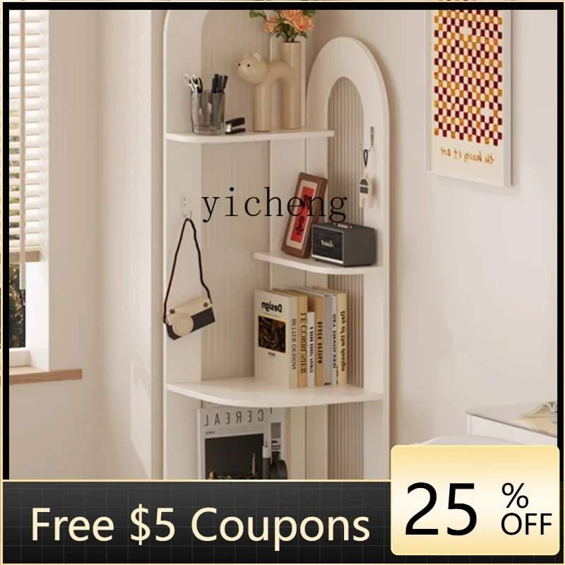 AAB Cabinet bookcase with glass door solid wood display household Cabinet living room bookshelf shelf with door locker