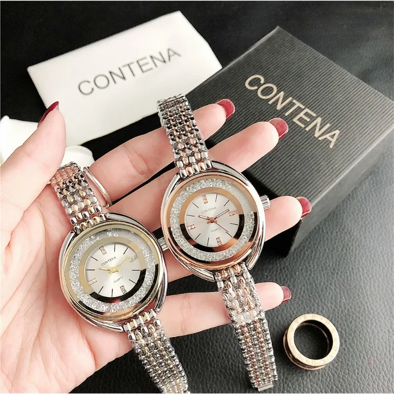 2025New Ladies' Temperament Business Watch Artistic Trend Flowing Diamond Quartz Exquisite Elegant Waterproof Watch