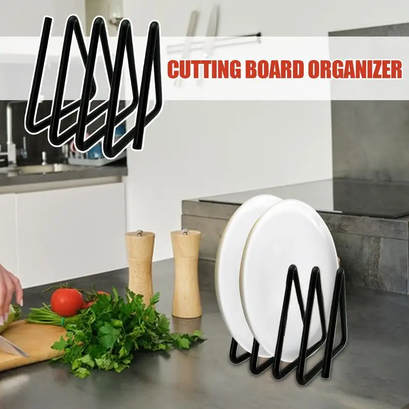 Cutting Board Rack Triangle Baking Tray Rack Multi-Purpose Space-Saving Cutting Board Organizer For Dorm Room RV Butcher Station