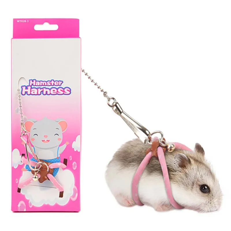 Small Pet Adjustable Soft Harness Mouse Hamster Ferrets Rat Pig Leash Anti-bite Traction Rope Guinea Pet Walking Leash