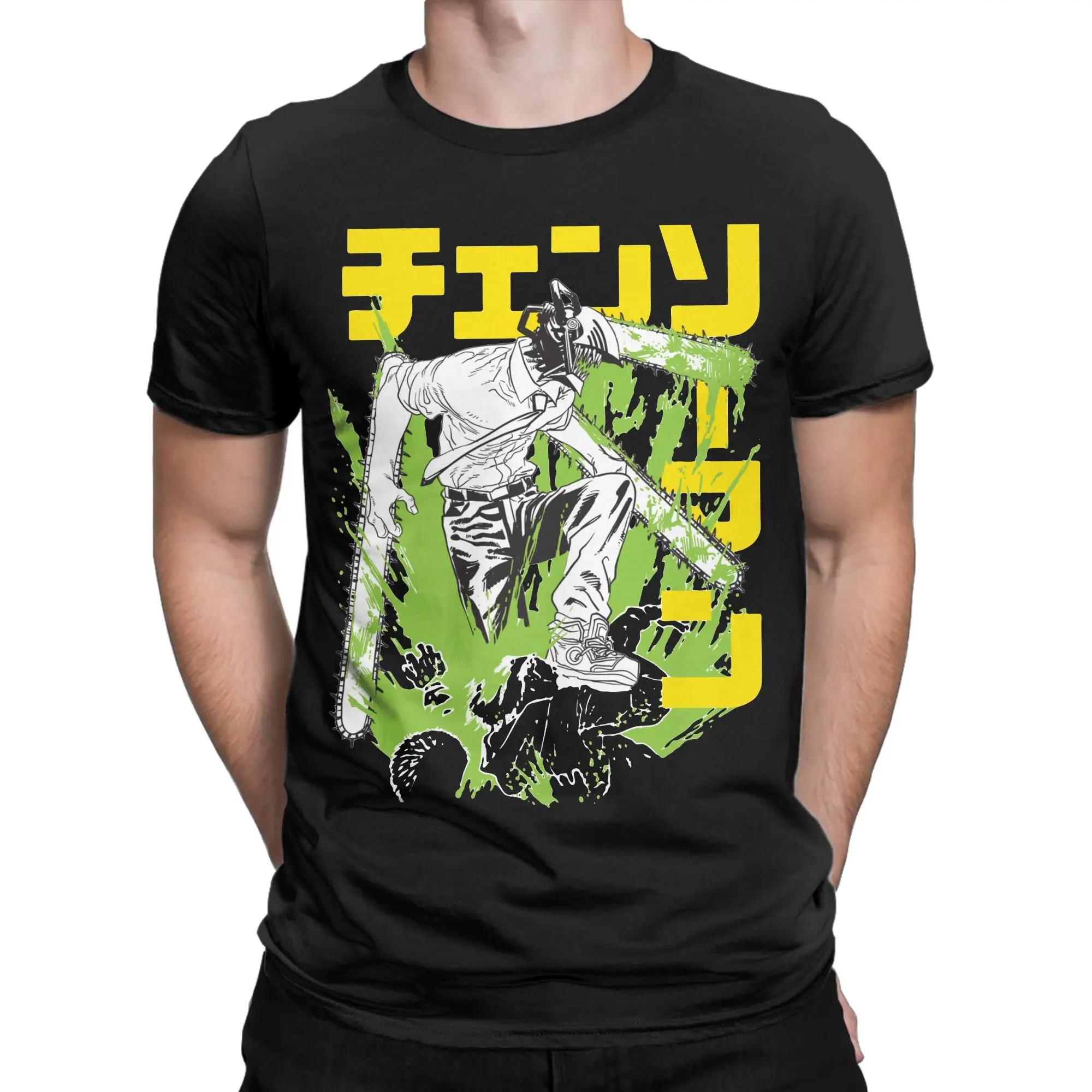 Funny Chainsawmans Manga T-Shirt Men Women's O Neck Cotton T Shirt Denji Devil Anime Short Sleeve Tee Shirt Plus Size Clothing