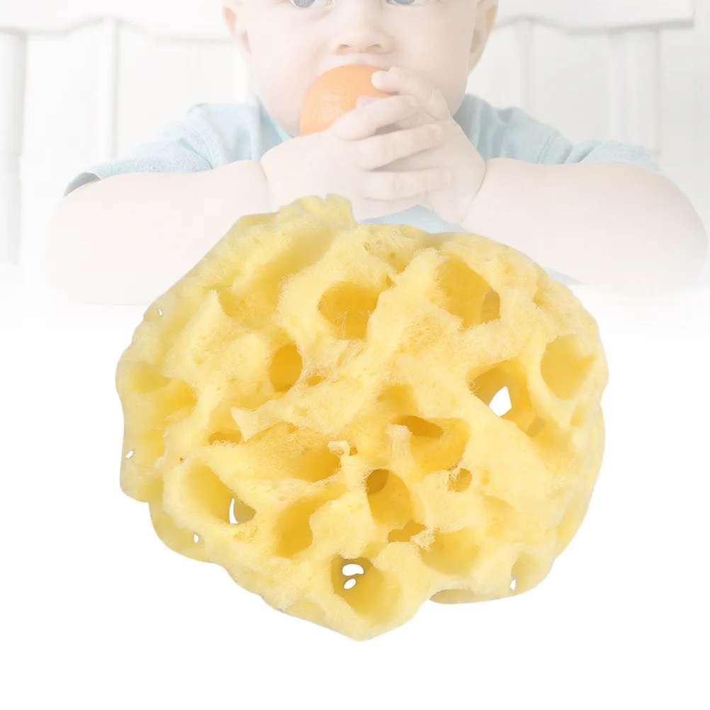 2Pcs Natural Sponge Honeycomb Bath Sponge for Baby Adults Biodegradable Shower Scrubber Exfoliating Cleansing Massaging Bathing