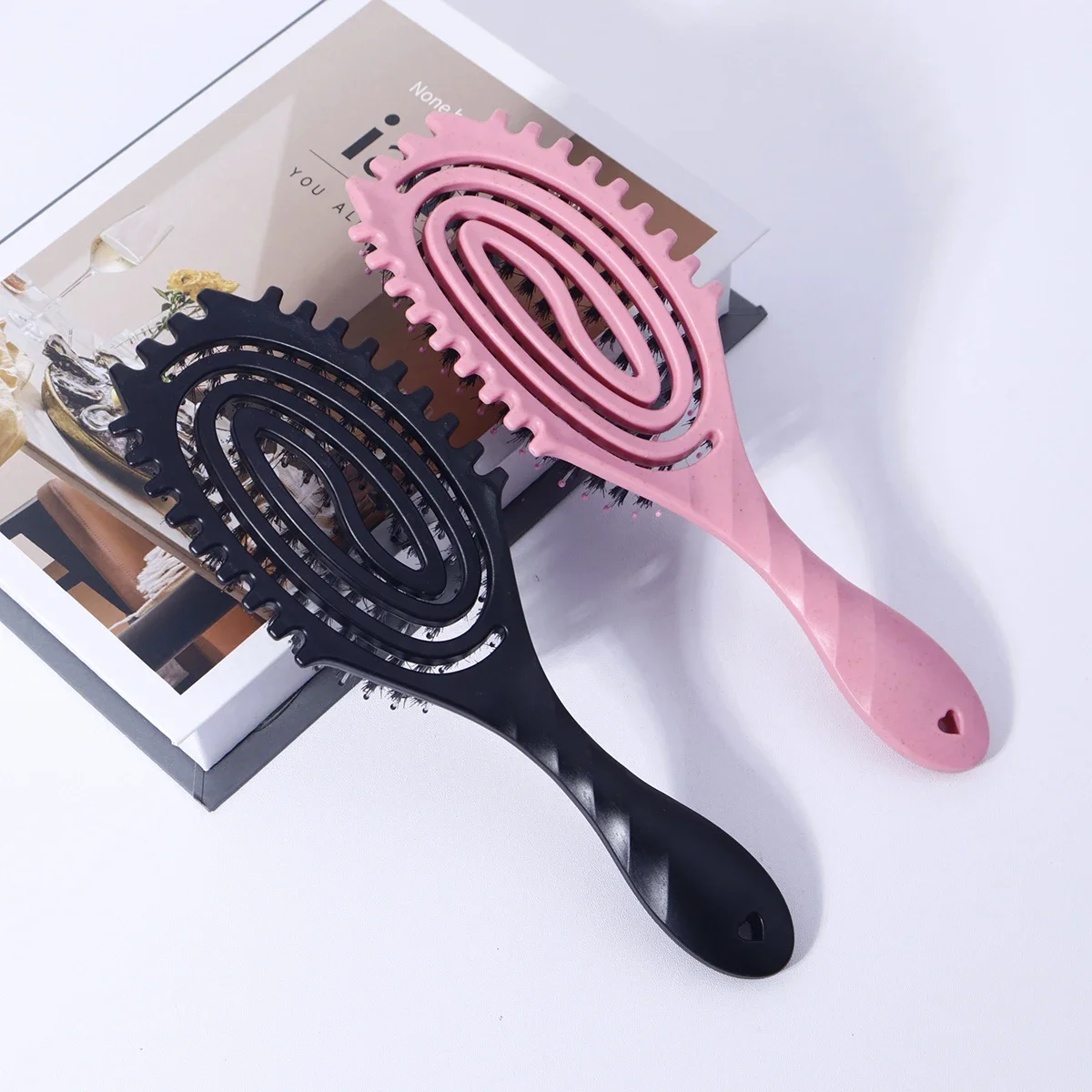 2-piece Comb Set,one Hollowed Out Hair Comb for Wet or Dry Hair,scalp Massage Brush, with Small Claws,special for Real Hair Wigs