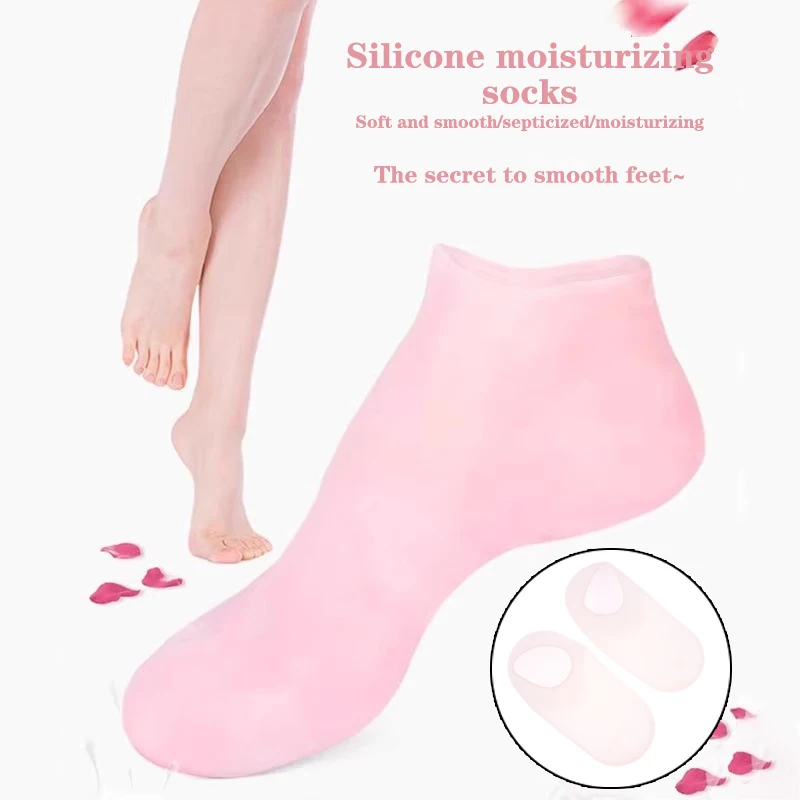 Calcetines de silicona para el cuidado de los pies, antigrietas Gel hidratante, Protector para eliminar la piel muerta agrietada, alivio del dolor, herramientas de pedicura