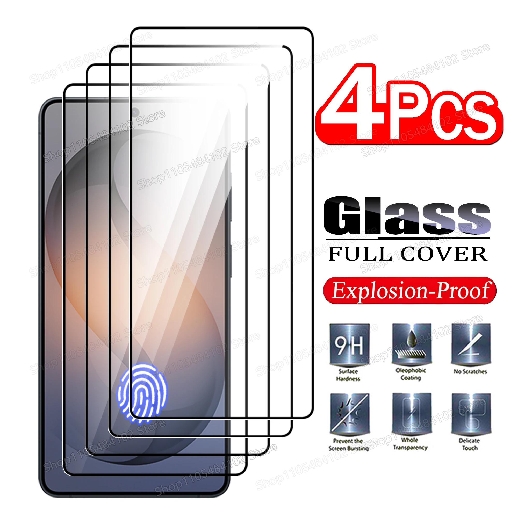 

4PCS Unlock Screen Protector For Samsung Galaxy S26 S25 S24 Ultra S23 S22 Plus S21 S20 FE S25Edge Full Cover Tempered Glass Film