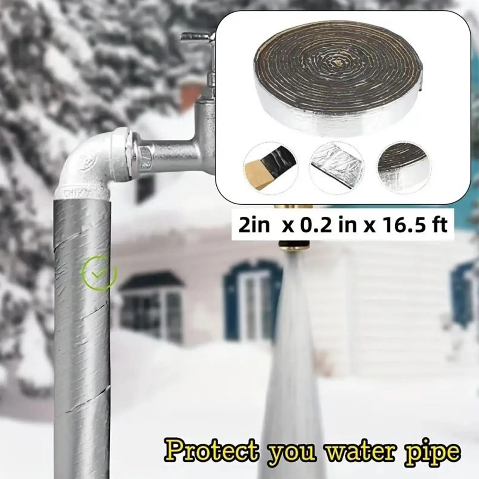 High Density Foam Insulation Reflective High Density Sealing Wrap Water Pipe Insulation for Doors Window Cold Weather Winter Air